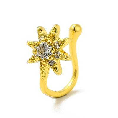 Clear Cubic Zirconia Star Clip on Nose Rings