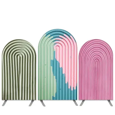 Aperturee Water Ripples Theme Colorful Birthday Arch Backdrop Kit | Chiara Wall Backdrop Diy | Round Arch Backdrop Cover | Cu...