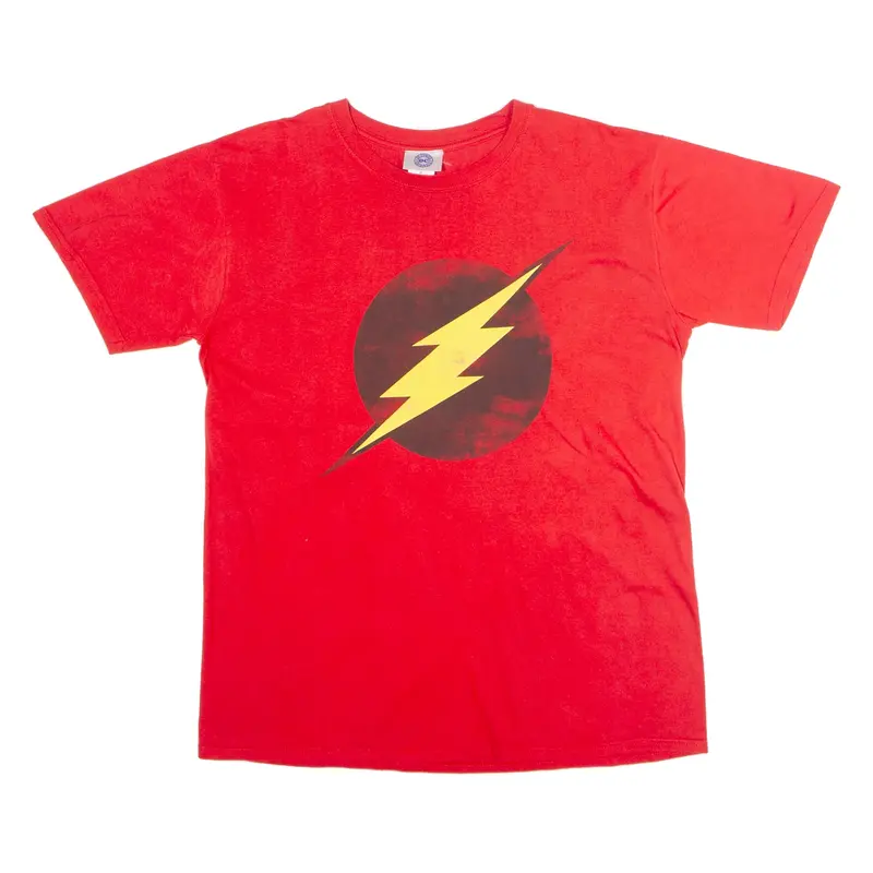 DC COMICS The Flash Mens T-Shirt Red Crew Neck L