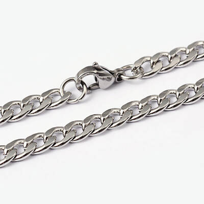Tarnish Resistant 304 Stainless Steel Curb Chain Necklaces
