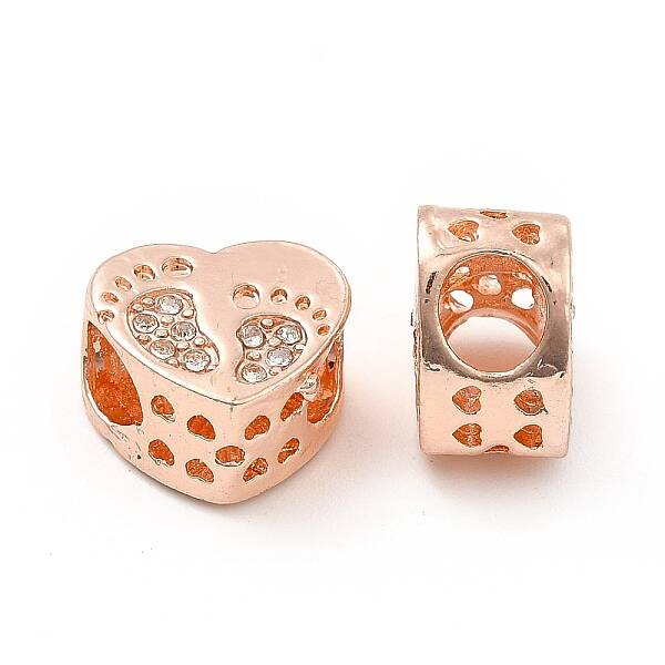 Rack Plating Alloy Rhinestone European Beads
