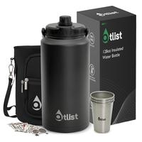 ATLIST 1 Gallon 128oz-Insulated Water Bottle 128oz Stainless botttle with three 16oz Stainless cup,DIY stickers,Bag, Keep Col...