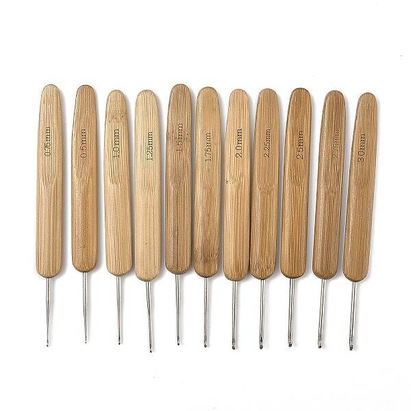 11Pcs Iron Crochet Hooks