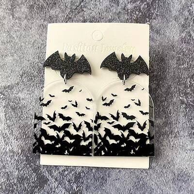 Fashionable Acrylic Bat Earrings for Women