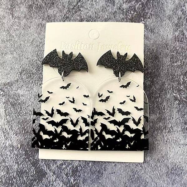 Fashionable Acrylic Bat Earrings for Women