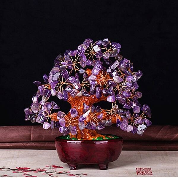 Undyed Natural Amethyst Chips Tree of Life Display Decorations