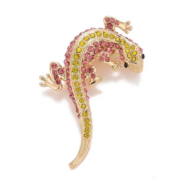 Rhinestone Lizard Badge