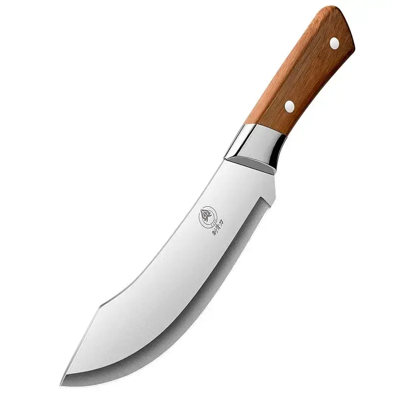 Stainless Steel Curved Blade Knife, 1 Count Professional Meat Cleaver, Multifunctional Knife for Cutting, Trimming and Peelin...