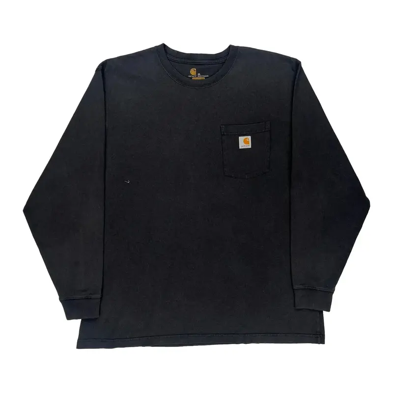 Carhartt Long Sleeve T-Shirt - XL Black Cotton