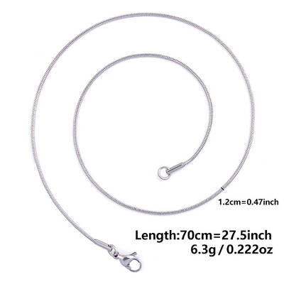 Non-Tarnish 1.2MM Unisex 304 Stainless Steel Snake Chains Necklaces