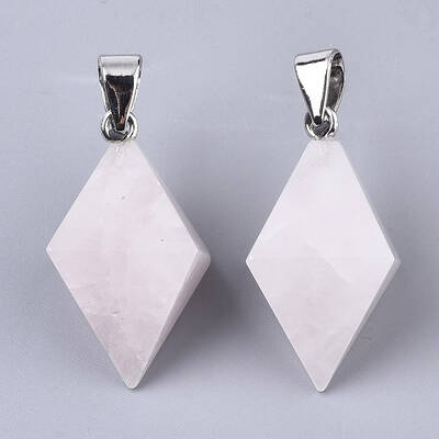 Natural Rose Quartz Double Terminated Pointed Pendants