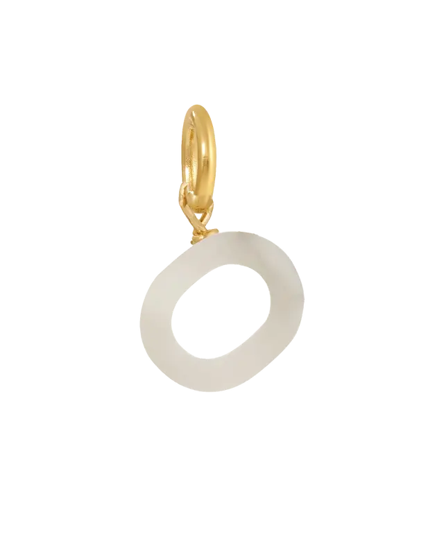 MOP Letter Charm | Metal Color: Gold | Letter: O