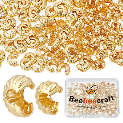 160Pcs 2 Style Brass Crimp Bead Cover