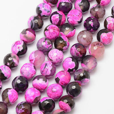 Natural Fire Crackle Agate Bead Strands