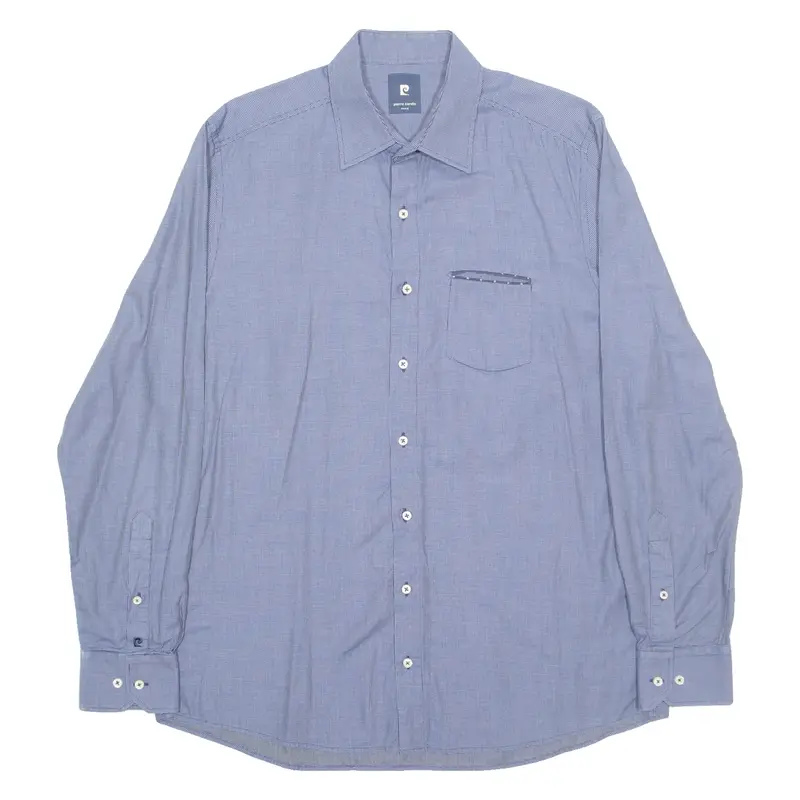 PIERRE CARDIN Mens Plain Shirt Blue Long Sleeve L