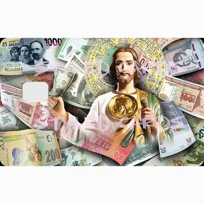 san judas all currency debit card sticker