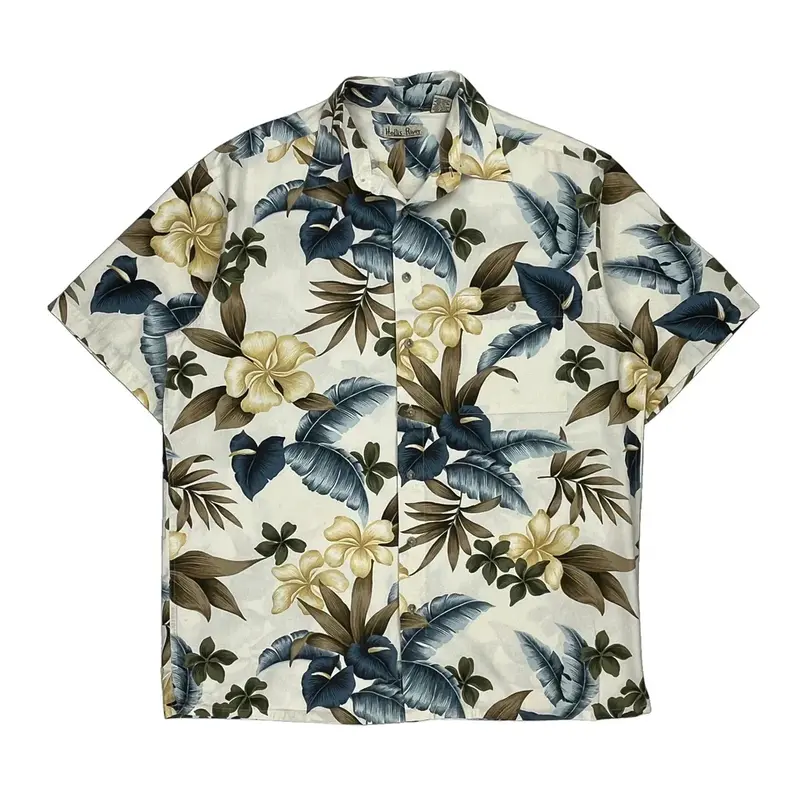 Hollis River Floral Hawaiian Shirt - Large Multicoloured Cotton