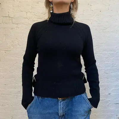 Moschino Jeans Rollneck - Medium Black Wool Blend