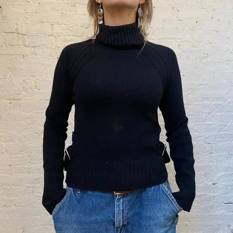 Moschino Jeans Rollneck - Medium Black Wool Blend
