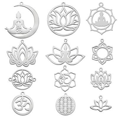 12Pcs 12 Style 201 Stainless Steel Pendants