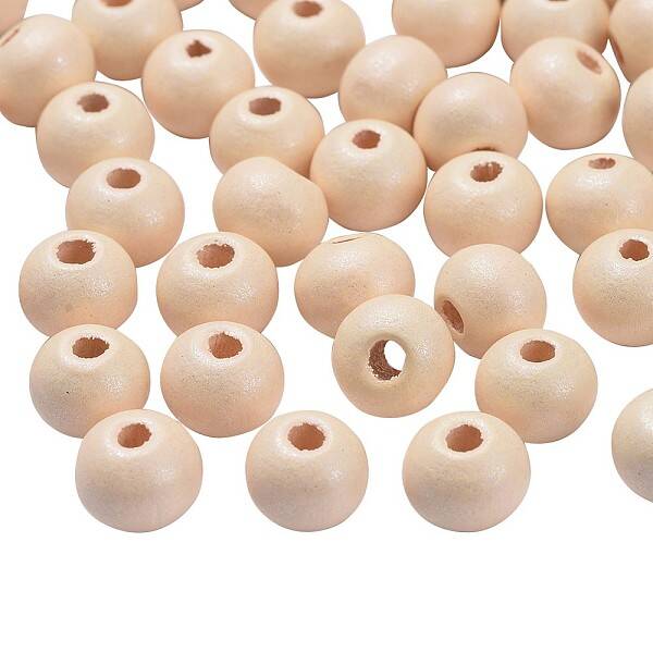 Round Natural Wood Beads