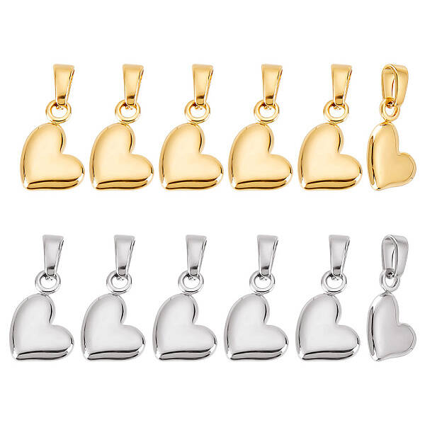 12Pcs 2 Colors 304 Stainless Steel Charms