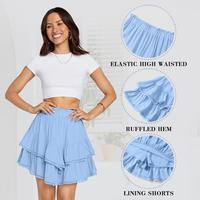 [NEW] Womens Summer Flowy Shorts High Waist Pleated Mini Skirts Casual Boho Ruffle Tiered Skorts Cute Versatile Fashion Short...