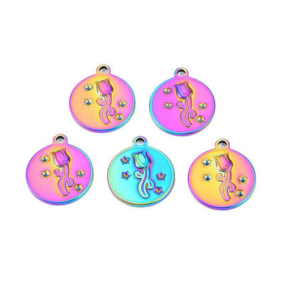 Rack Plating Rainbow Color 201 Stainless Steel Rhinestone Settings