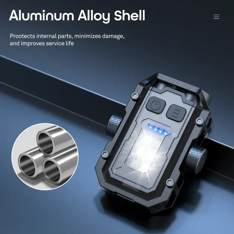 Mini Rechargeable Led Flashlight, Keychain Light for Bag, Portable Torch Keychain Torch, Camping Gadgets, Waterproof, Tactica...