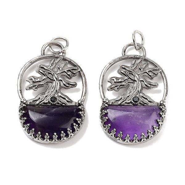 Natural Amethyst Bag Pendants