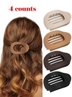 Solid Color Hair Claw, Flat Claw Clips, Casual Versatile Hair Accessories for Women, Minimalist Headwear Suitable for Thick ...