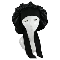 Single Side Silk Satin Sleep Bonnet Night Sleep Cap Hair Care Bonnet Nightcap Elastic Cap
