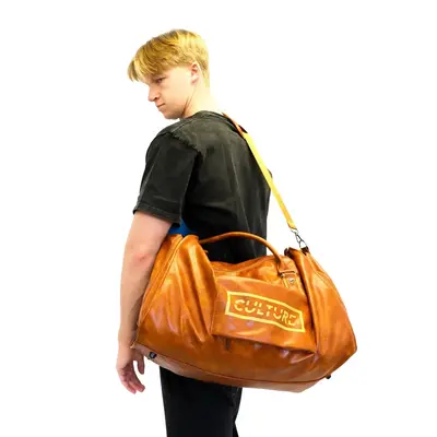 CULTURE TUMBLER LEATHER TRAVEL DUFFLE BAG