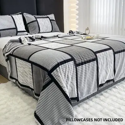 Plaid Pattern Blanket, All Season Blanket, Breathable Comfortable Blanket, Comfy Bedding for Halloween Decor, Warm Blanket fo...