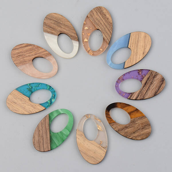 Resin & Walnut Wood Pendants
