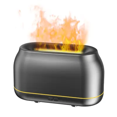 Upgraded Colorful Flame Essential Oil Diffuser, 7-Color LED, Silent Humidifier with Auto-Off Protection, 160mL for Home, Offi...