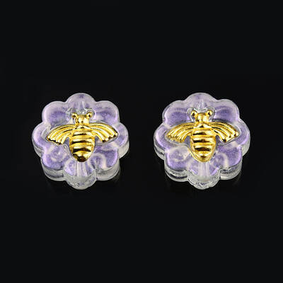 Transparent Spray Painted Glass Beads