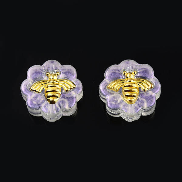 Transparent Spray Painted Glass Beads