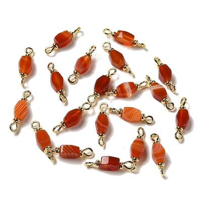Natural Red Agate Connector Charms