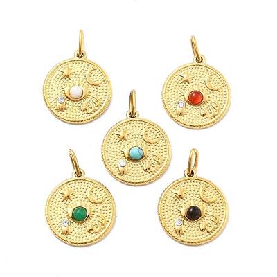 304 Stainless Steel Gemstone Pendants