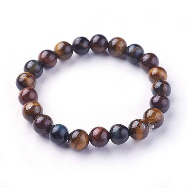 Natural Tiger Eye Beads Stretch Bracelets