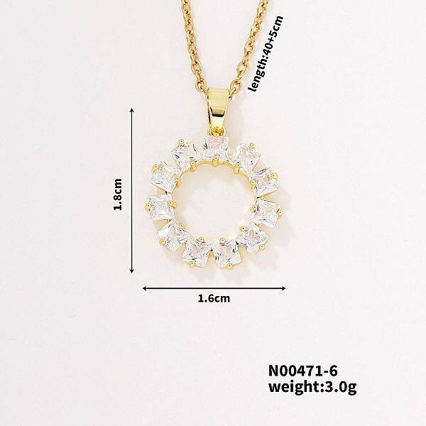 Hip-hop Street Style Unique Fashion Sunflower Brass Crystal Rhinestone Pendant Necklace with Cable Chain for Women Girl