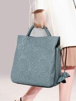 Women's Elegant Flower Embossed Handbag, Fashionable Large Capacity Tote Bag with Flower Charm for Daily Used, Casual Trendy ...