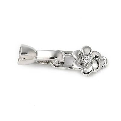 Brass Micro Pave Clear Cubic Zirconia Fold Over Clasps