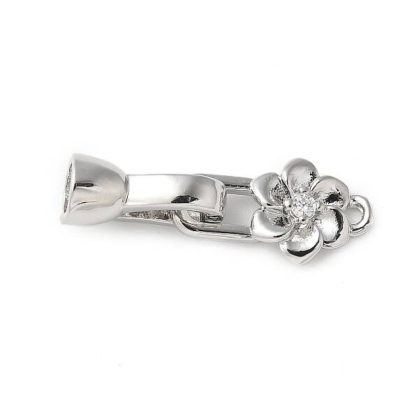 Brass Micro Pave Clear Cubic Zirconia Fold Over Clasps