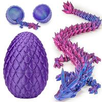 3D Printed Dragon Statue, 1 Count Vibrant Gradient Design Dragon Egg Ornament, Creative Desktop Decoration for Home Office, H...