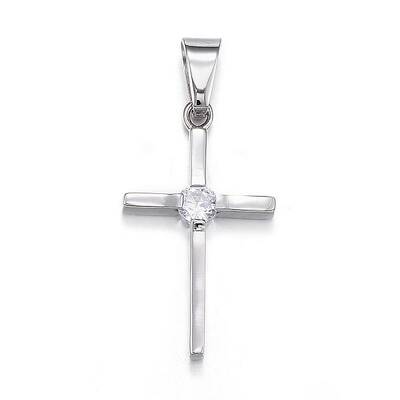 316 Surgical Stainless Steel Cubic Zirconia Pendants
