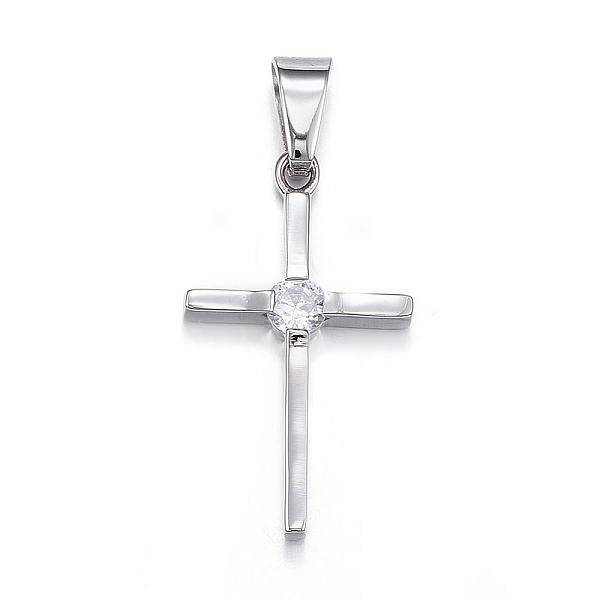 316 Surgical Stainless Steel Cubic Zirconia Pendants