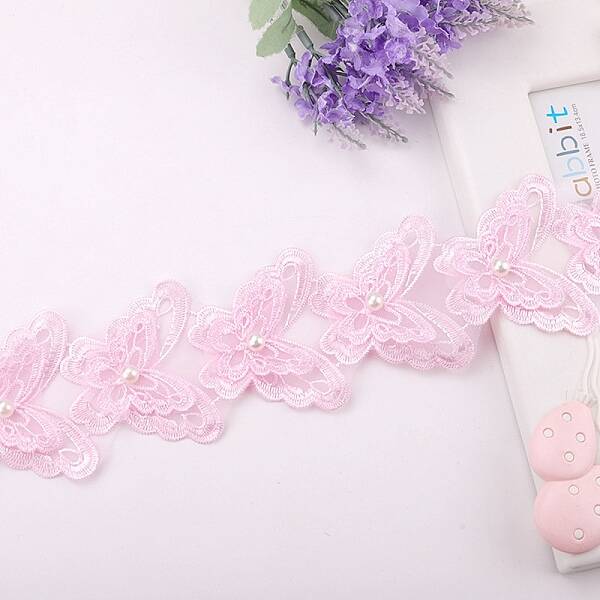 20 Yards Organza Embroidery Butterfly Lace Trim