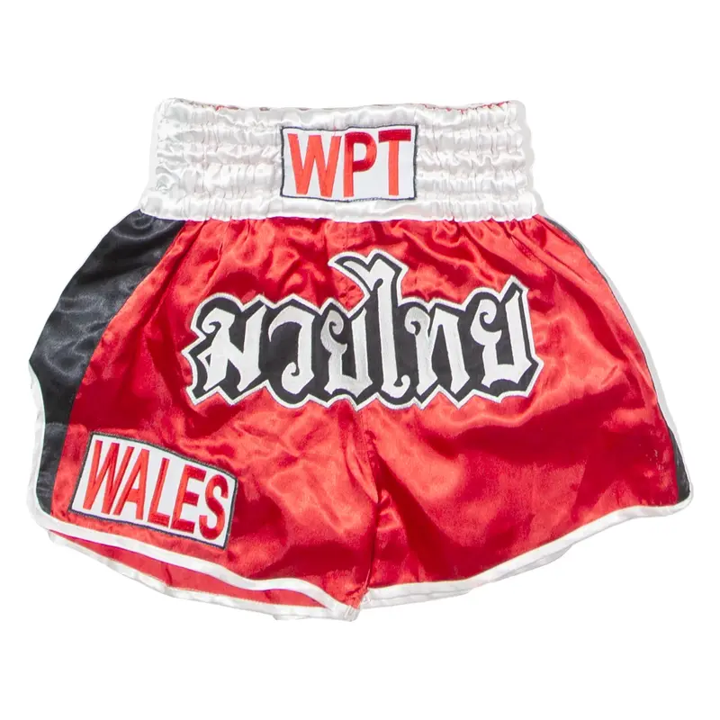 WPT Martial Arts Wales Mens Sports Shorts Red Crazy Pattern S W20